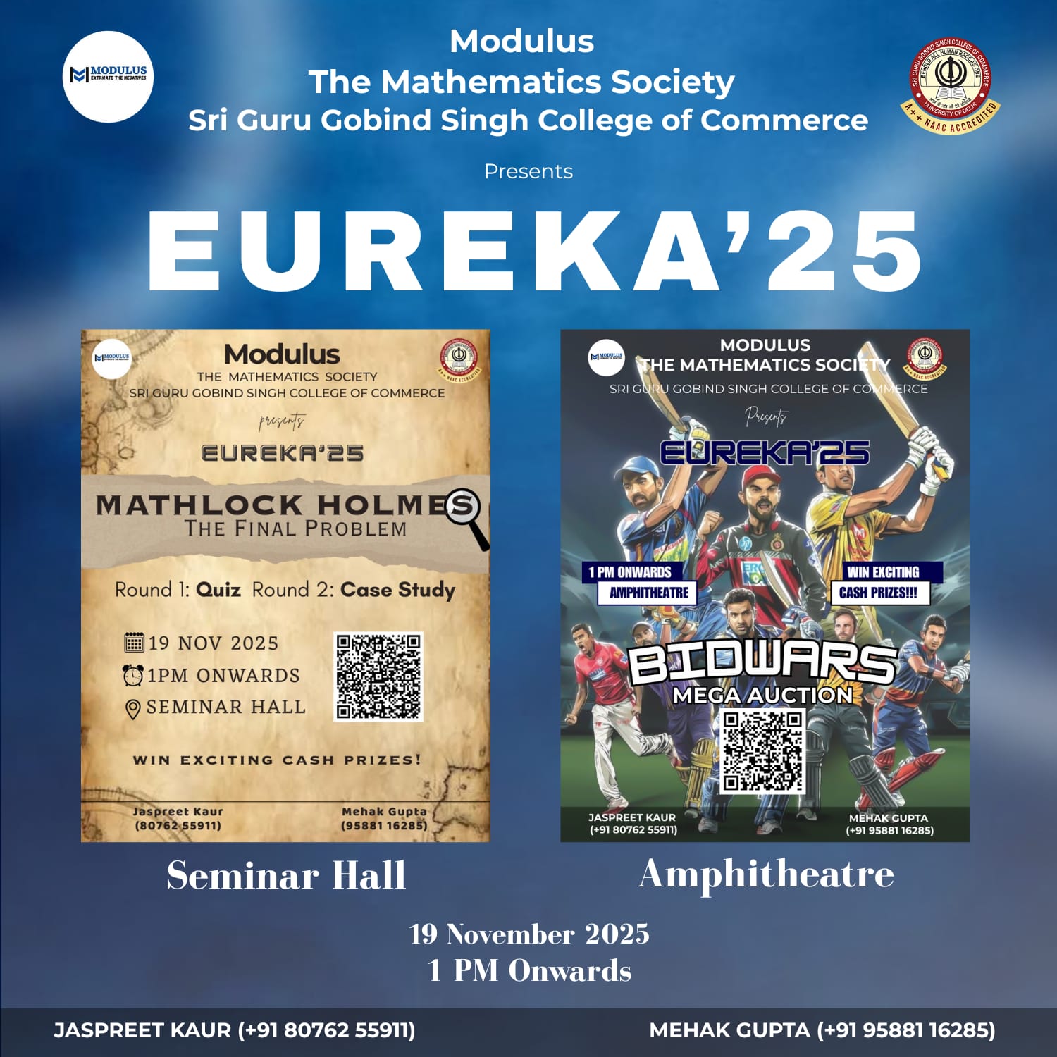 Eureka – Annual Flagship Event by Modulus, The Mathematics Society of SGGSCC